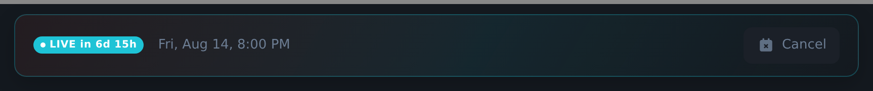 Scheduled show countdown